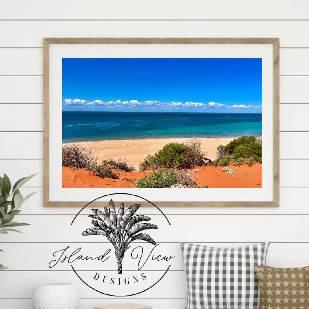 Blue-Ocean-Beach-Red-Desert-Blue-Sky
