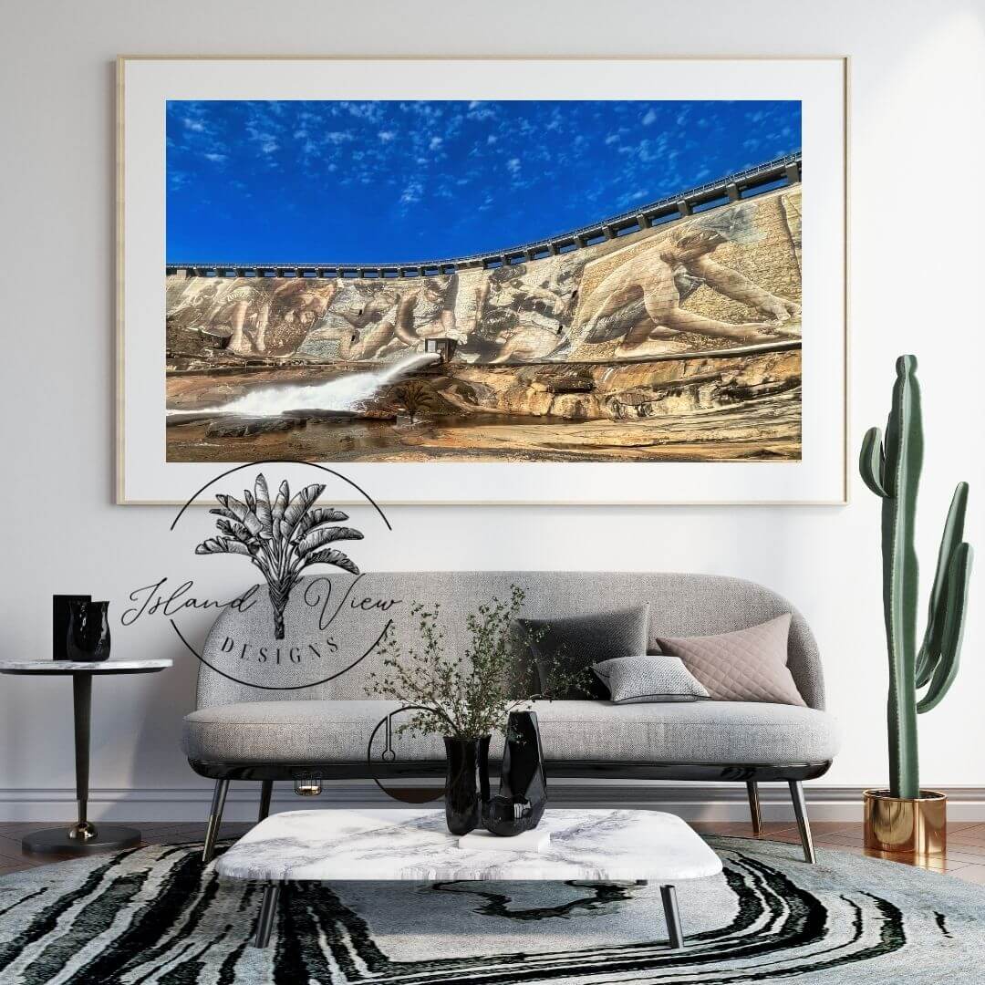 Blue-sky-dam-wall-children-paying-Muriel 